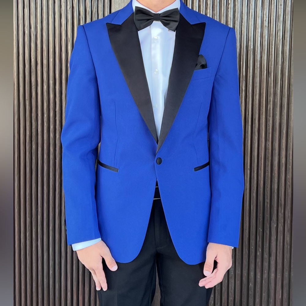 Tux jacket egara 38R slim fit sport coat Blue formal dinner suit jacket